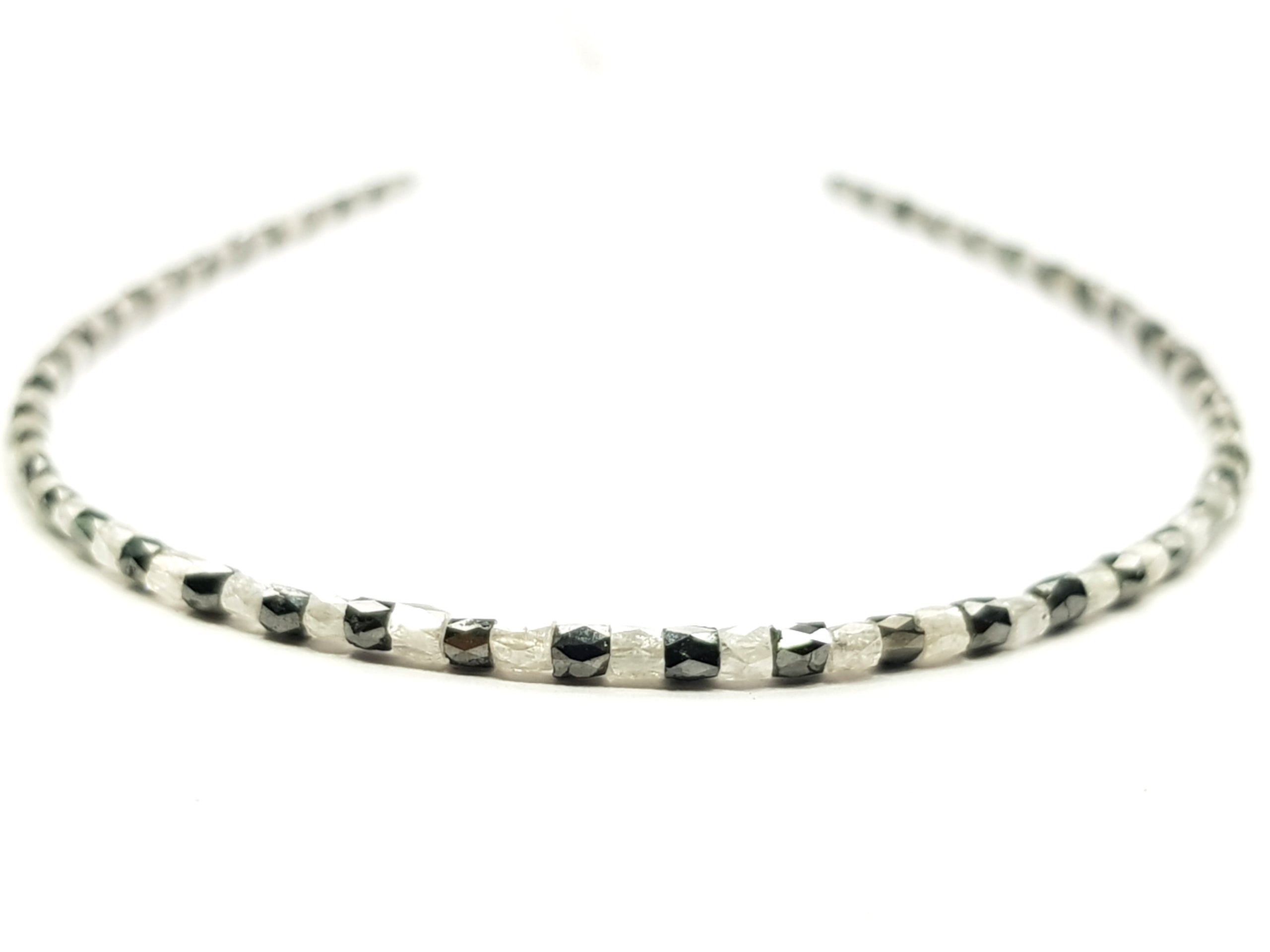 15 Carat Fancy Gray Black Color Tube Polished Loose Diamond Beads 16" Strand Shree Diamond Mfg